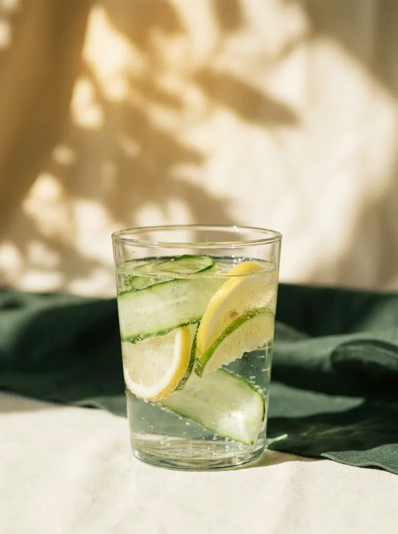 Cucumber and citrus in sparkling water
