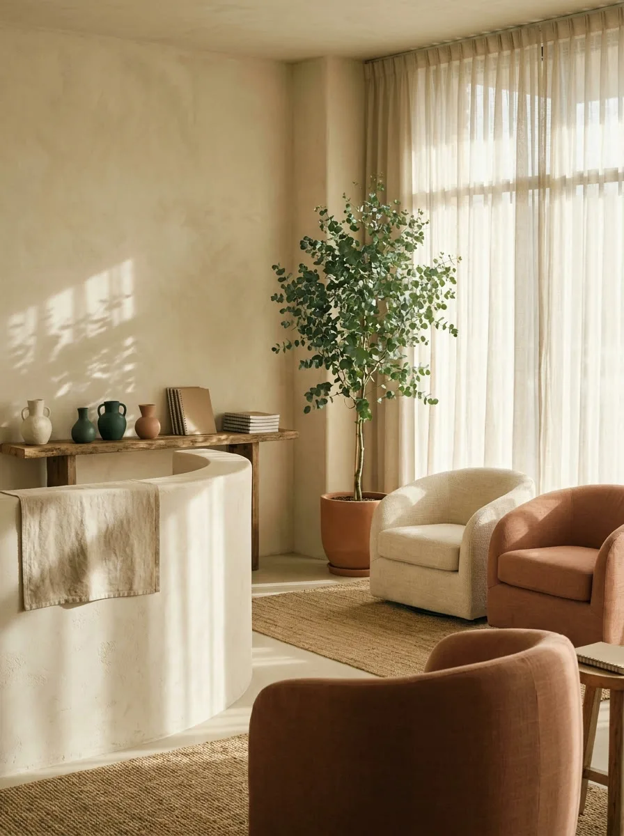 The Tonicity reception lounge in warm morning light