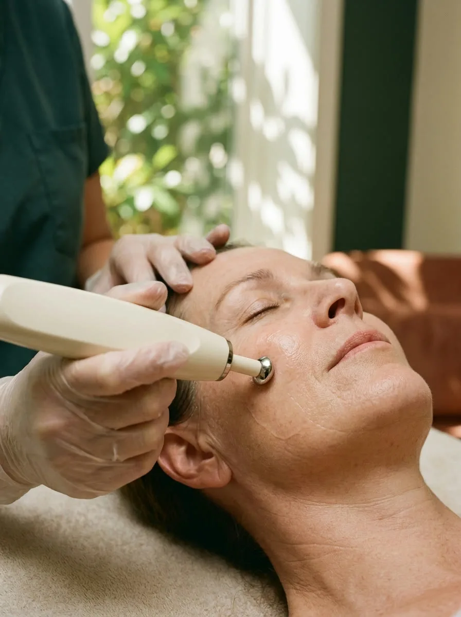 A DiamondGlow facial in a warm treatment room