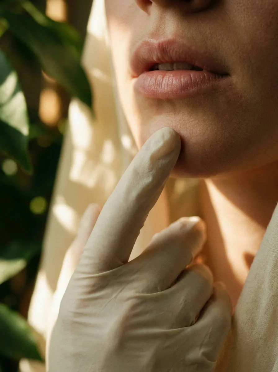 Precise filler placement beside a relaxed jawline