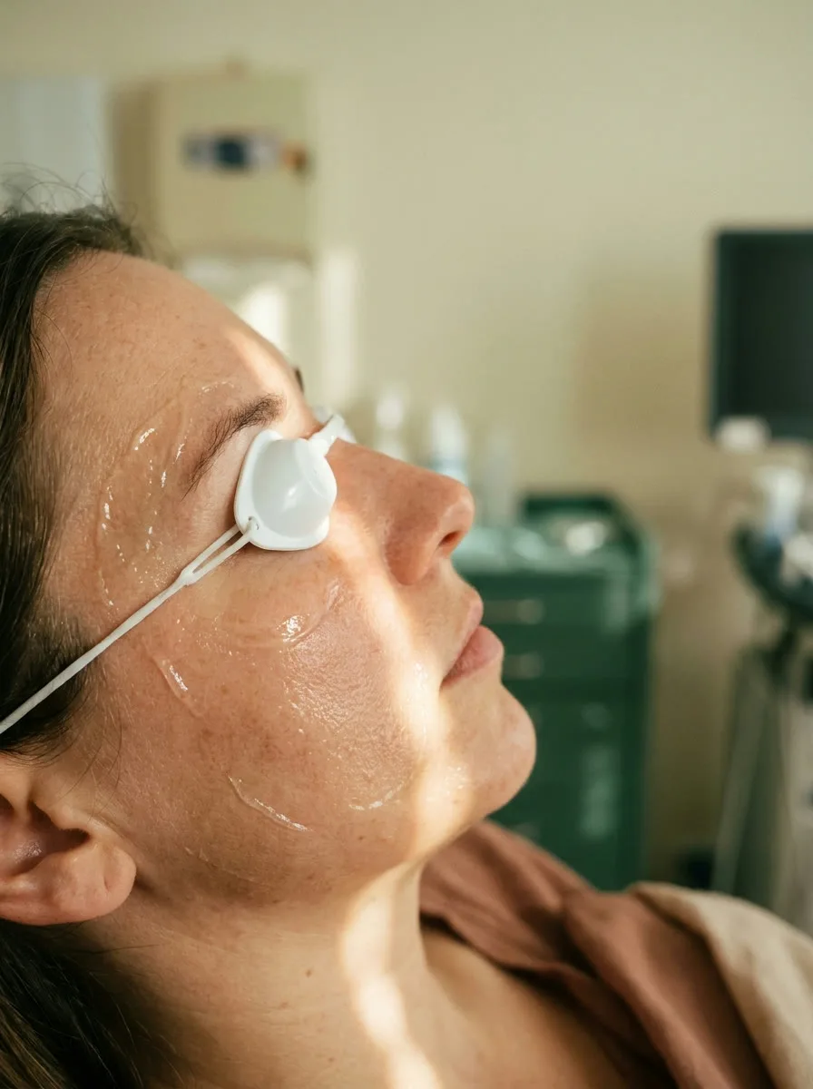 Intense pulsed light treatment on sun-touched skin